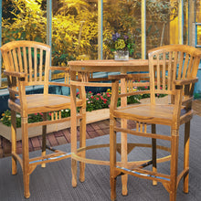 10% OFF OPEN BOX SPECIAL – Set of 8 Teak Wood Orleans Bar Stools With Arms (New & Unused)