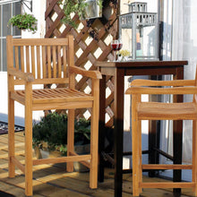 10% OFF OPEN BOX SPECIAL – Set of 8 Teak Wood Elzas Barstool with Arms (New & Unused)
