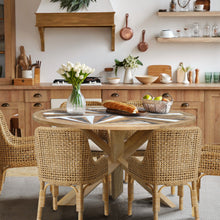 Tuscany Round Recycled Teak Wood Dining Table, 53 inch