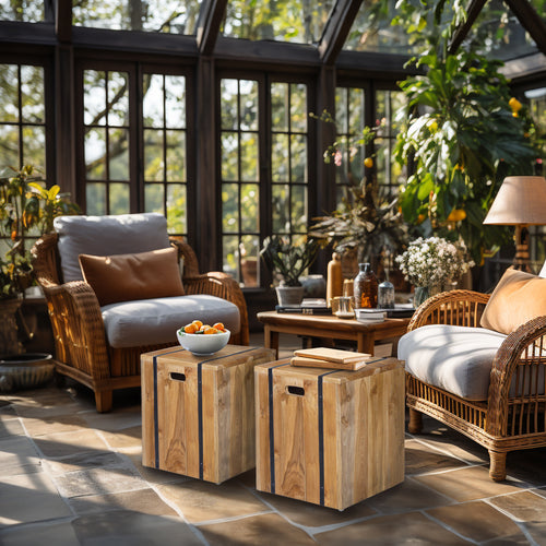 Recycled Teak Wood Lubang Side Table