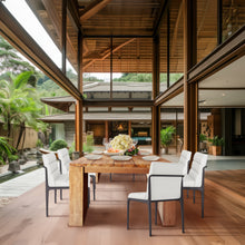 Recycled Teak Wood Marbella Dining Table, 87 Inch