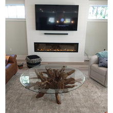 Teak Wood Root Coffee Table Including 55 Inch Round Glass Top