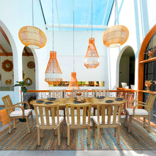 9 Piece Oval Teak Wood Boston Table/Chair Set With Cushions