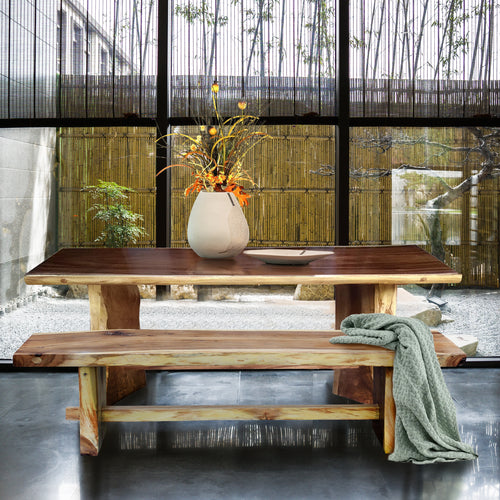Suar Live Edge Unique Slab Dining Table - 59