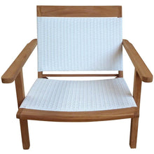 Teak Wood Paris Patio Lounge and Dining Chair, White