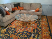 Teak Wood Root Coffee Table Including 43 Inch Round Glass Top