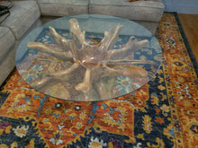 Teak Wood Root Coffee Table Including 55 Inch Round Glass Top
