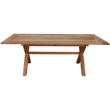 Teak Wood Cross Indoor/Outdoor Dining Table 87" x 40" - Chic Teak
