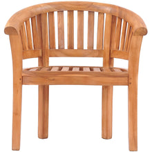 3 Piece Teak Wood Peanut Patio Lounge Set, Triple Bench, Chair & Coffee Table