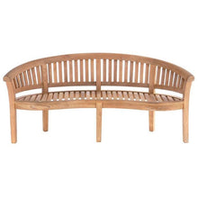 3 Piece Teak Wood Peanut Patio Lounge Set, Triple Bench, Chair & Coffee Table