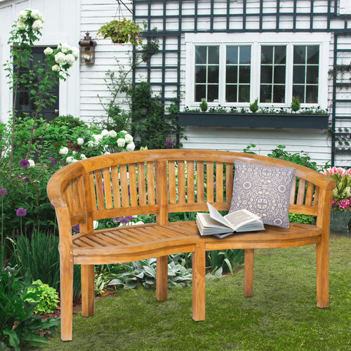 Teak Wood Peanut Triple Bench