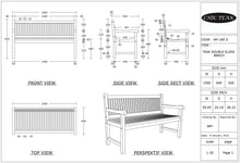 Teak Wood Elzas Double Bench
