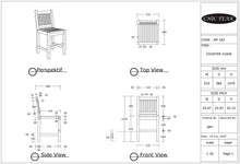 Teak Wood Elzas Counter Stool without Arms