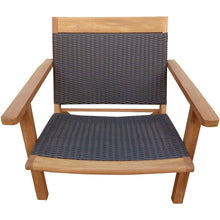Teak Wood Paris Patio Lounge and Dining Chair, Black