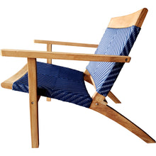 Teak Wood Paris Patio Lounge and Dining Chair, Blue