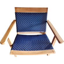 Teak Wood Paris Patio Lounge and Dining Chair, Blue