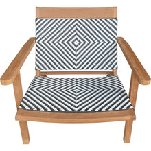 Teak Wood Paris Patio Lounge and Dining Chair, Black & White