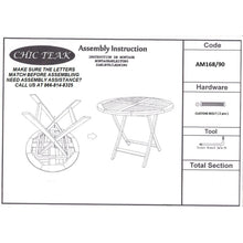 Teak Wood California Folding Table, 36 inch