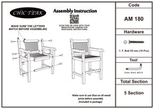 Teak Wood Elzas Counter Stool with Arms