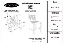 Teak Wood Elzas Counter Stool without Arms