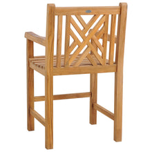 Teak Wood Chippendale Counter Stool with Arms