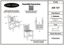 Teak Wood Chippendale Counter Stool without Arms