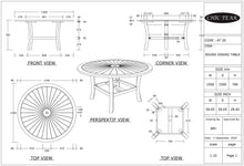 Teak Wood Sun Dining Table, 59 Inch