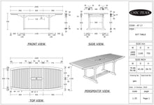 Teak Wood West Palm Semi Oval Extension Table