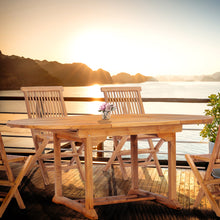 Teak Wood Orleans Round to Oval Extension Table