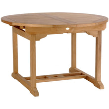 7 Piece Teak Wood Castle Patio Dining Set with Round to Oval Extension Table, 4 Side Chairs and 2 Arm Chairs
