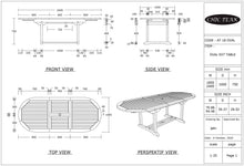 Teak Wood Orleans Oval Extension Table