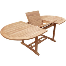 9 Piece Teak Wood Miami Patio Dining Set with Oval Extension Table, 2 Folding Arm Chairs and 6 Folding Side Chairs
