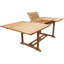 9 Piece Teak Wood Santa Barbara Patio Dining Set with Rectangular Extension Table, 2 Folding Arm Chairs and 6 Folding Side Chairs