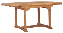 7 Piece Teak Wood Miami Patio Dining Set with Round to Oval Extension Table, 2 Arm Chairs and 4 Side Chairs with Cushions