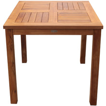 5 Piece Teak Wood Florence Bistro Dining Set with 35" Square Table and 4 Arm Chairs