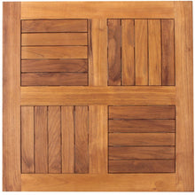 5 Piece Teak Wood Florence Bistro Dining Set with 35" Square Table and 4 Side Chairs