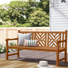 Teak Wood Chippendale Double Bench