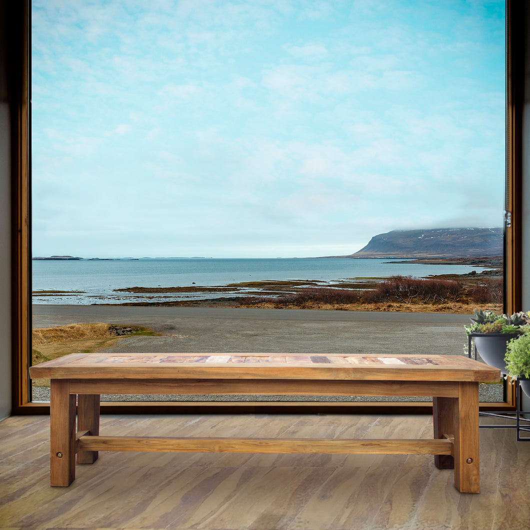 Recycled Teak Wood Tuscany Backless Bench, 63 Inch