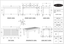 Marina del Rey Rectangular Coffee Table made from Recycled Teak Wood Boats