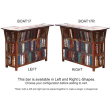 Marina Del Rey Recycled Teak Wood Boat Freestanding Bar (Available in Left or Right)