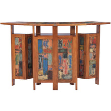 Marina Del Rey Folding Freestanding Bar, Made From Recycled Teak Wood Boats