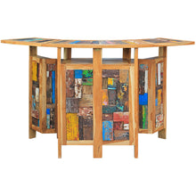 Marina Del Rey Folding Freestanding Bar, Made From Recycled Teak Wood Boats