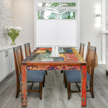 Marina del Rey Rectangular Dining Table Made From Recycled Teak Wood Boats, 55 X 35 Inches