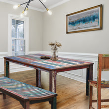 Marina del Rey Rectangular Dining Table Made From Recycled Teak Wood Boats, 55 X 35 Inches