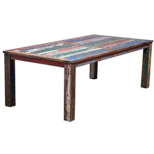 Marina del Rey Rectangular Dining Table Made From Recycled Teak Wood Boats, 87 x 43 Inches