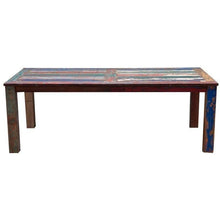 Marina del Rey Rectangular Dining Table Made From Recycled Teak Wood Boats, 87 x 43 Inches