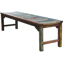 Marina del Rey Backless Dining Bench made from Recycled Teak Wood Boats, 6 foot