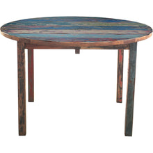 Marina del Rey Round Dining Table made from Recycled Teak Wood Boats, 55 inch