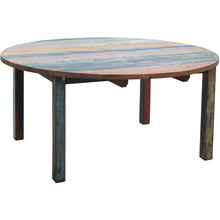 Marina del Rey Round Dining Table made from Recycled Teak Wood Boats, 55 inch