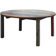 Marina del Rey Round Dining Table made from Recycled Teak Wood Boats, 55 inch